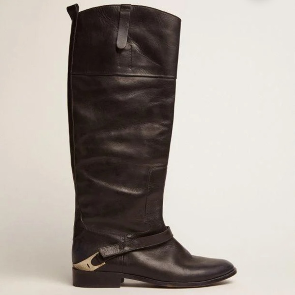 Golden Goose Santa Fe Flat Cowboy Knee High Leather Suede Boots Size EU 38 - Picture 1 of 12